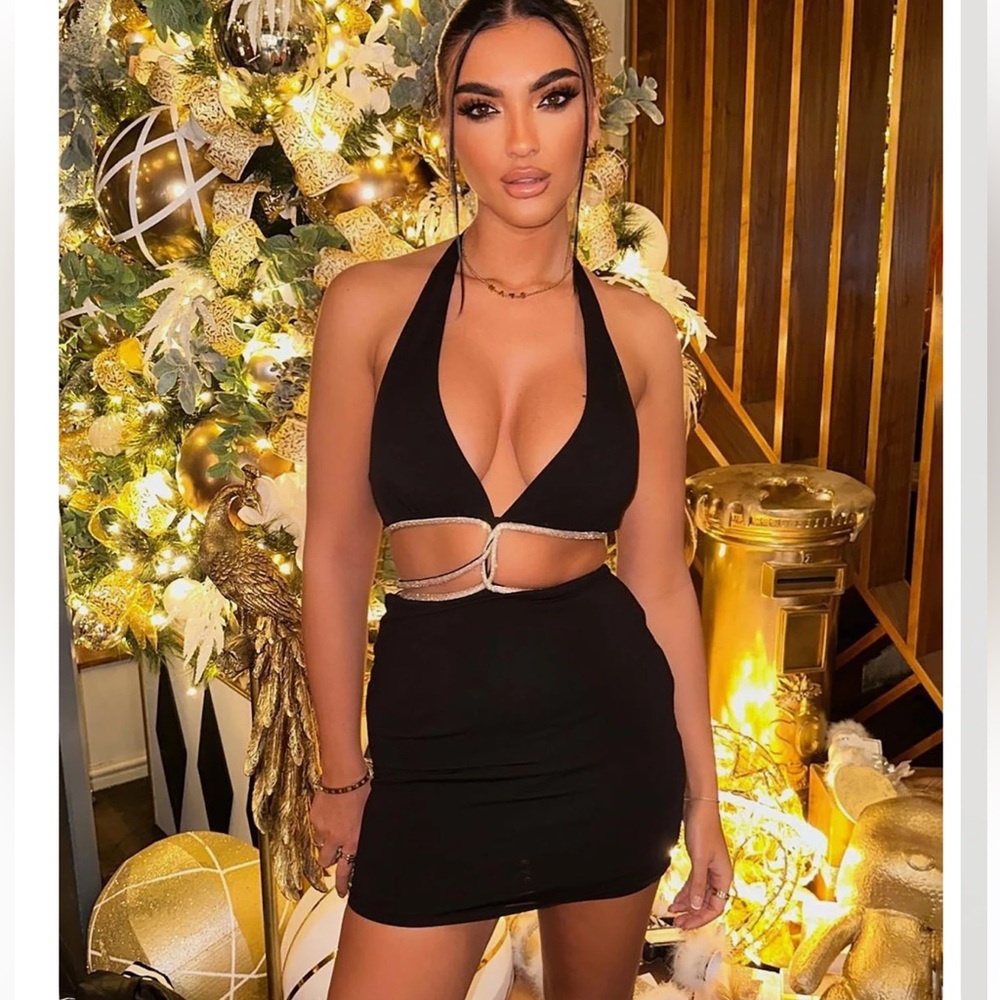 Fashion Nova Black Cut-Out Mini Dress